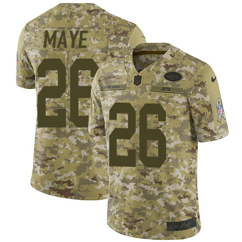Nike Jets #26 Marcus Maye Camo Men's Stitched NFL Limited 2018 Salute To Service Jersey