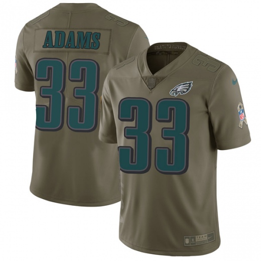 Nike Eagles #33 Josh Adams Olive Men's Stitched NFL Limited 2017 Salute To Service Jersey