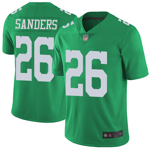 Nike Eagles #26 Miles Sanders Green Men's Stitched NFL Limited Rush Jersey