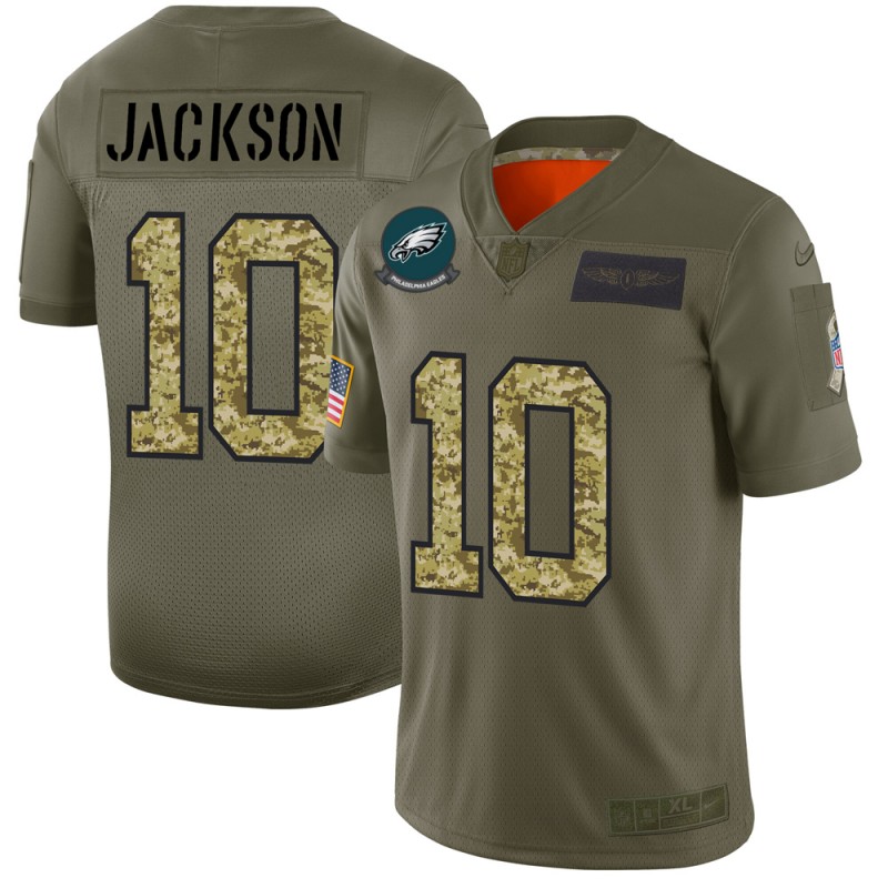 Philadelphia Eagles #10 Desean Jackson Men's Nike 2019 Olive Camo Salute To Service Limited NFL Jersey