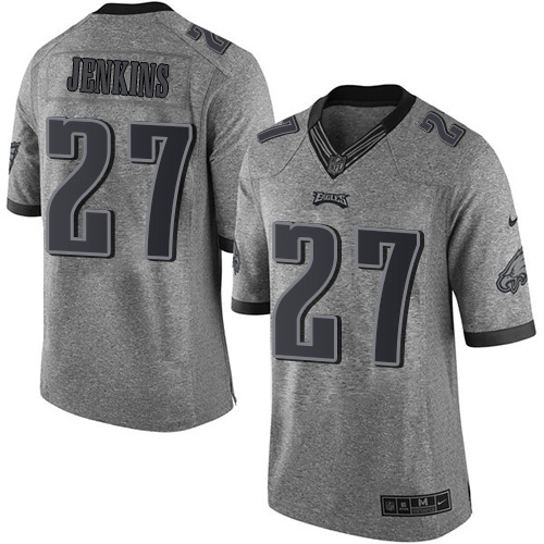 Nike Eagles #27 Malcolm Jenkins Gray Men's Stitched NFL Limited Gridiron Gray Jersey