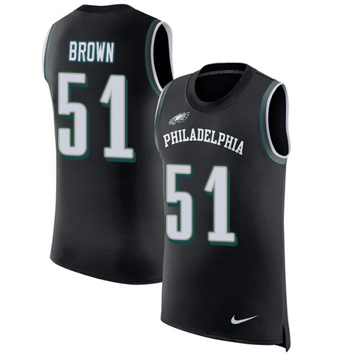 Nike Eagles #51 Zach Brown Black Alternate Men's Stitched NFL Limited Rush Tank Top Jersey