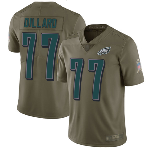 Nike Eagles #77 Andre Dillard Olive Men's Stitched NFL Limited 2017 Salute To Service Jersey