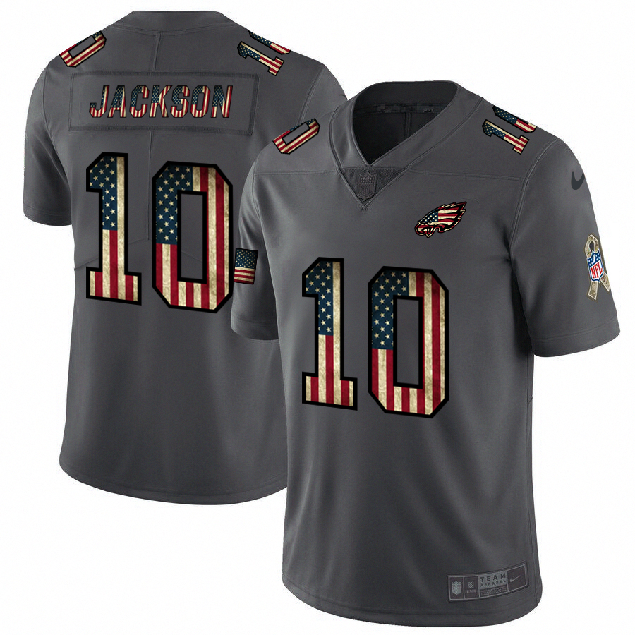 Nike Eagles #10 Desean Jackson 2018 Salute To Service Retro USA Flag Limited NFL Jersey