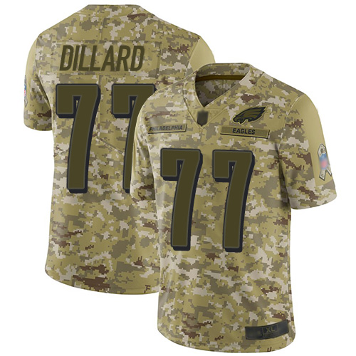 Nike Eagles #77 Andre Dillard Camo Men's Stitched NFL Limited 2018 Salute To Service Jersey