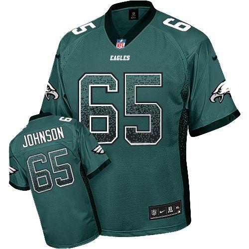 Nike Eagles #65 Lane Johnson Midnight Green Team Color Men's Stitched NFL Elite Drift Fashion Jersey