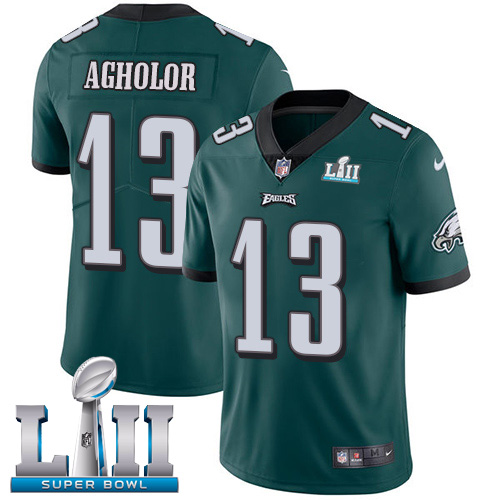 Nike Eagles #13 Nelson Agholor Midnight Green Team Color Super Bowl LII Men's Stitched NFL Vapor Untouchable Limited Jersey