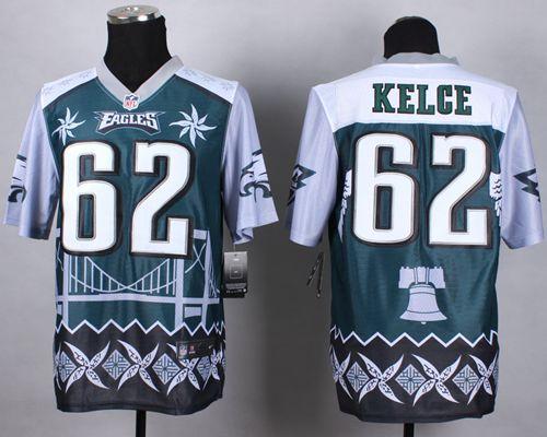 Nike Eagles #62 Jason Kelce Midnight Green Men's Stitched NFL Elite Noble Fashion Jersey