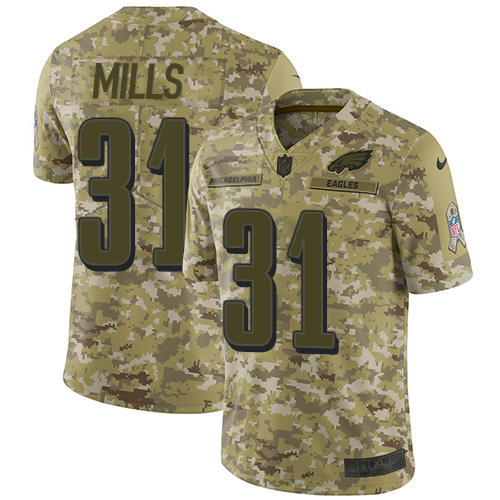 Nike Eagles #31 Jalen Mills Camo Men's Stitched NFL Limited 2018 Salute To Service Jersey