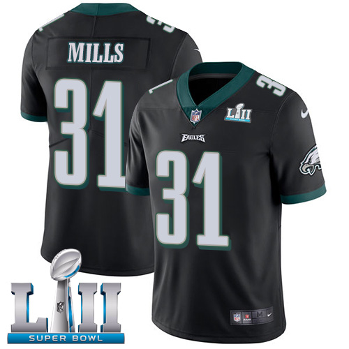 Nike Eagles #31 Jalen Mills Black Alternate Super Bowl LII Men's Stitched NFL Vapor Untouchable Limited Jersey