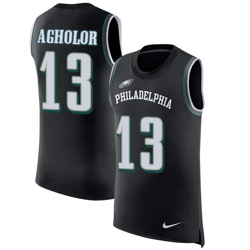 Nike Eagles #13 Nelson Agholor Black Alternate Men's Stitched NFL Limited Rush Tank Top Jersey
