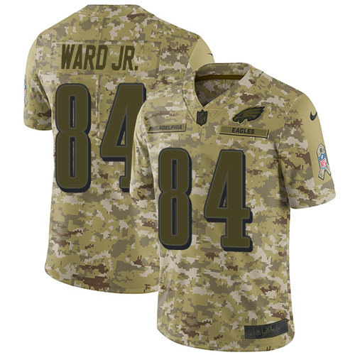 Nike Eagles #84 Greg Ward Jr. Camo Men's Stitched NFL Limited 2018 Salute To Service Jersey