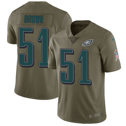 Nike Eagles #51 Zach Brown Olive Men's Stitched NFL Limited 2017 Salute To Service Jersey