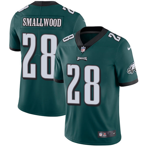 Nike Eagles #28 Wendell Smallwood Midnight Green Team Color Men's Stitched NFL Vapor Untouchable Limited Jersey