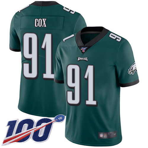 Nike Eagles #91 Fletcher Cox Midnight Green Team Color Men's Stitched NFL 100th Season Vapor Limited Jersey