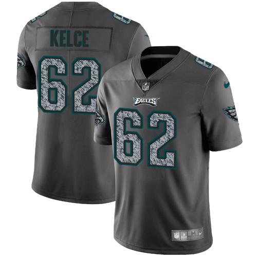 Nike Eagles #62 Jason Kelce Gray Static Men's Stitched NFL Vapor Untouchable Limited Jersey