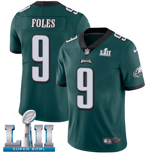 Nike Eagles #9 Nick Foles Midnight Green Team Color Super Bowl LII Men's Stitched NFL Vapor Untouchable Limited Jersey