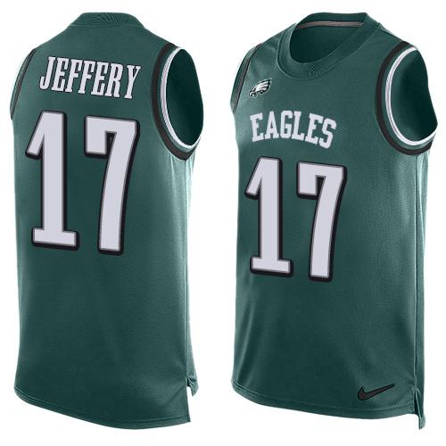 Nike Eagles #17 Alshon Jeffery Midnight Green Team Color Men's Stitched NFL Limited Tank Top Jersey