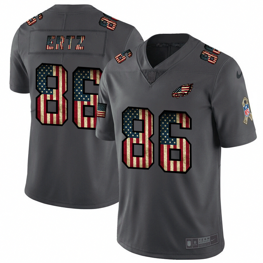 Philadelphia Eagles #86 Zach Ertz Nike 2018 Salute to Service Retro USA Flag Limited NFL Jersey