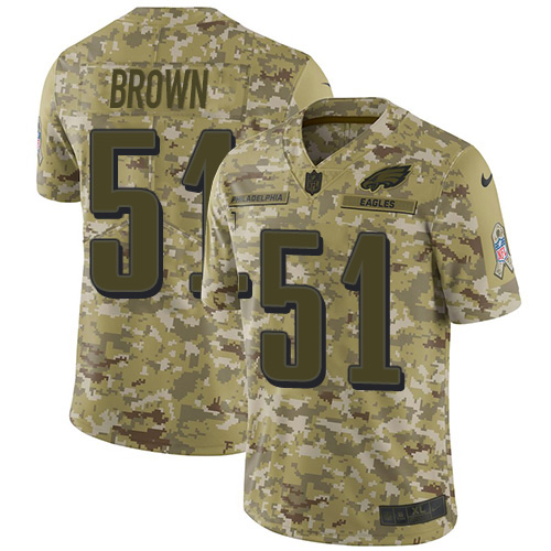 Nike Eagles #51 Zach Brown Camo Men's Stitched NFL Limited 2018 Salute To Service Jersey