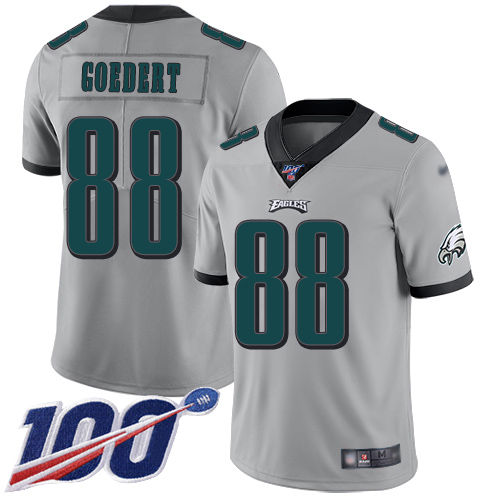 Nike Eagles #88 Dallas Goedert Silver Men's Stitched NFL Limited Inverted Legend 100th Season Jersey