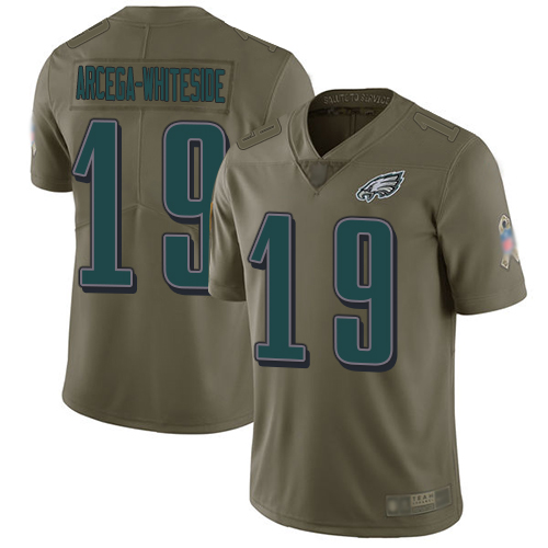 Nike Eagles #19 JJ Arcega-Whiteside Olive Men's Stitched NFL Limited 2017 Salute To Service Jersey