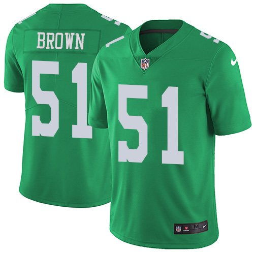 Nike Eagles #51 Zach Brown Green Men's Stitched NFL Limited Rush Jersey