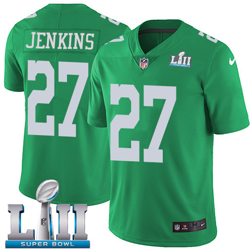 Nike Eagles #27 Malcolm Jenkins Green Super Bowl LII Men's Stitched NFL Limited Rush Jersey