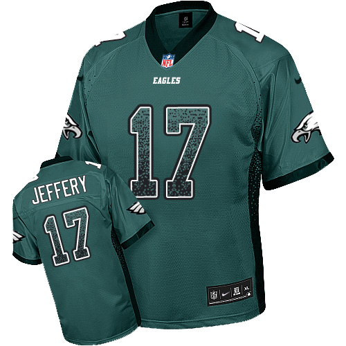 Nike Eagles #17 Alshon Jeffery Midnight Green Team Color Men's Stitched NFL Elite Drift Fashion Jersey