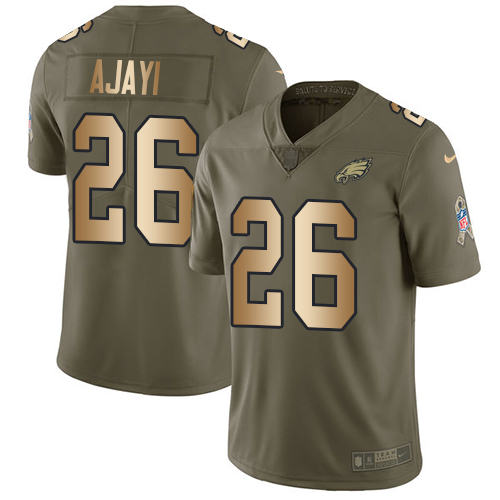 Nike Eagles #26 Jay Ajayi Olive/Gold Men's Stitched NFL Limited 2017 Salute To Service Jersey