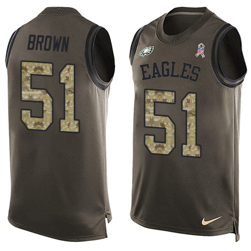 Nike Eagles #51 Zach Brown Green Men's Stitched NFL Limited Salute To Service Tank Top Jersey