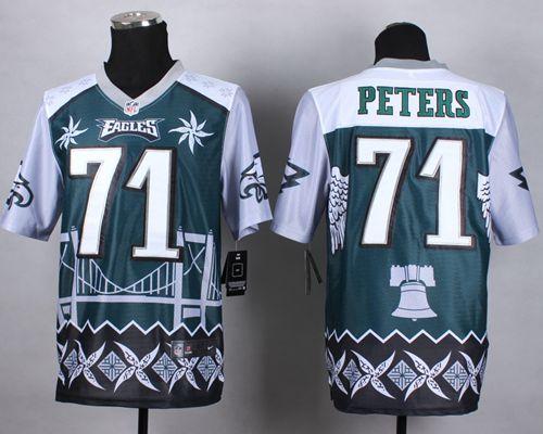 Nike Eagles #71 Jason Peters Midnight Green Men's Stitched NFL Elite Noble Fashion Jersey