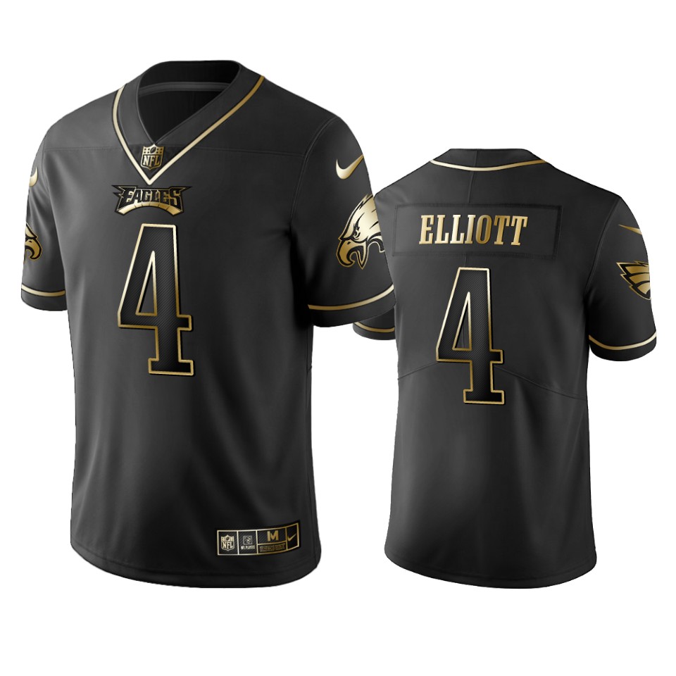 Nike Eagles #4 Jake Elliott Black Golden Limited Edition Stitched NFL Jersey