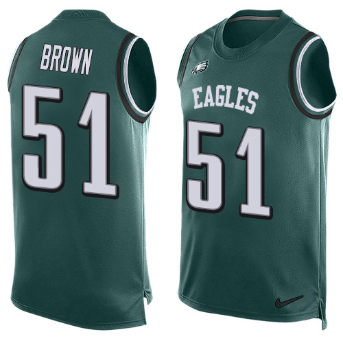 Nike Eagles #51 Zach Brown Midnight Green Team Color Men's Stitched NFL Limited Tank Top Jersey