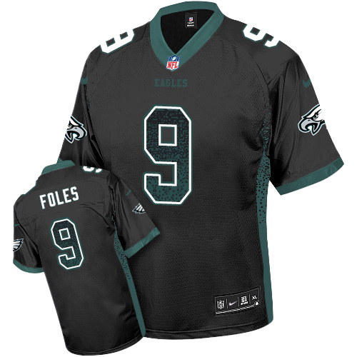 Nike Eagles #9 Nick Foles Black Alternate Men's Stitched NFL Elite Drift Fashion Jersey