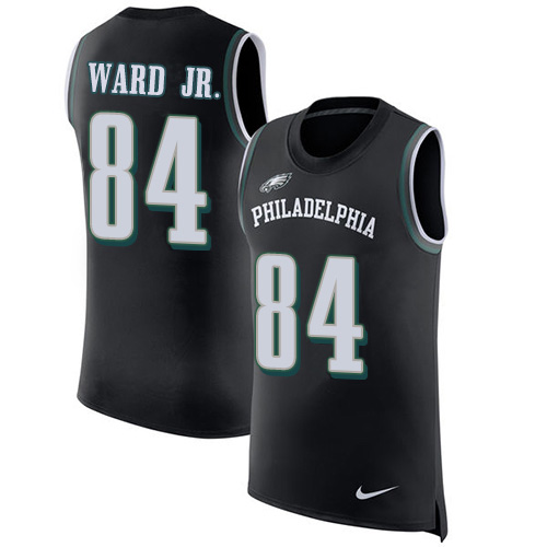 Nike Eagles #84 Greg Ward Jr. Black Alternate Men's Stitched NFL Limited Rush Tank Top Jersey