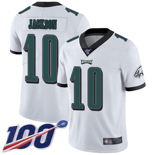Nike Eagles #10 DeSean Jackson White Men's Stitched NFL 100th Season Vapor Limited Jersey