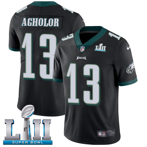 Nike Eagles #13 Nelson Agholor Black Alternate Super Bowl LII Men's Stitched NFL Vapor Untouchable Limited Jersey