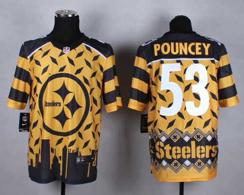 Nike Steelers #53 Maurkice Pouncey Gold Men's Stitched NFL Elite Noble Fashion Jersey
