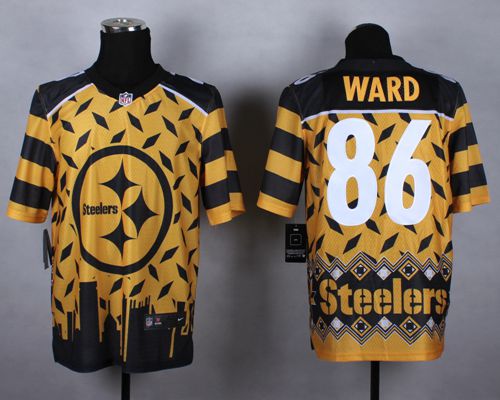 Nike Steelers #86 Hines Ward Gold Men's Stitched NFL Elite Noble Fashion Jersey