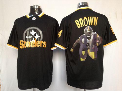 Nike Steelers #84 Antonio Brown Black Men's NFL Game All Star Fashion Jersey