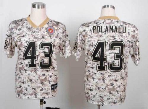Nike Steelers #43 Troy Polamalu Camo Men's Stitched NFL Elite USMC Jersey