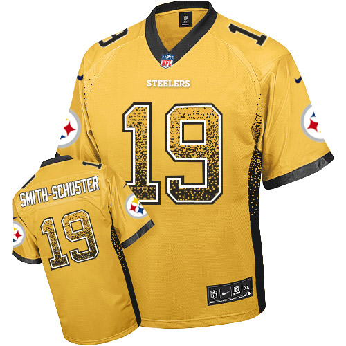 Nike Steelers #19 JuJu Smith-Schuster Gold Men's Stitched NFL Elite Drift Fashion Jersey
