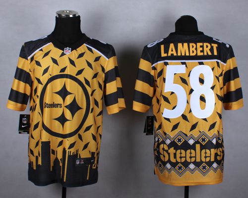 Nike Steelers #58 Jack Lambert Gold Men's Stitched NFL Elite Noble Fashion Jersey