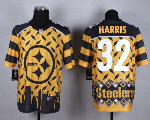 Nike Steelers #32 Franco Harris Gold Men's Stitched NFL Elite Noble Fashion Jersey