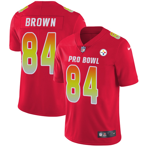 Nike Steelers #84 Antonio Brown Red Men's Stitched NFL Limited AFC 2019 Pro Bowl Jersey