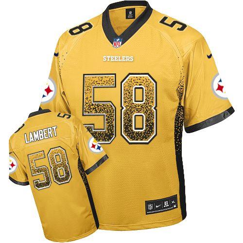 Nike Steelers #58 Jack Lambert Gold Men's Stitched NFL Elite Drift Fashion Jersey