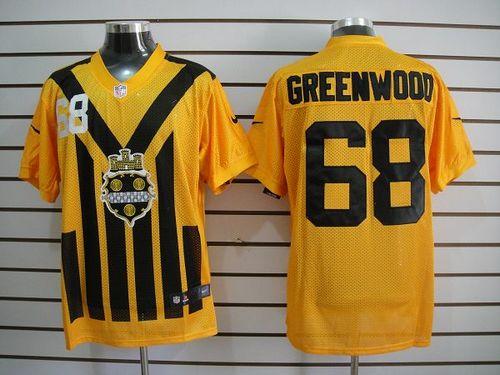 Nike Steelers #68 L.C. Greenwood Gold 1933s Throwback Men's Embroidered NFL Elite Jersey
