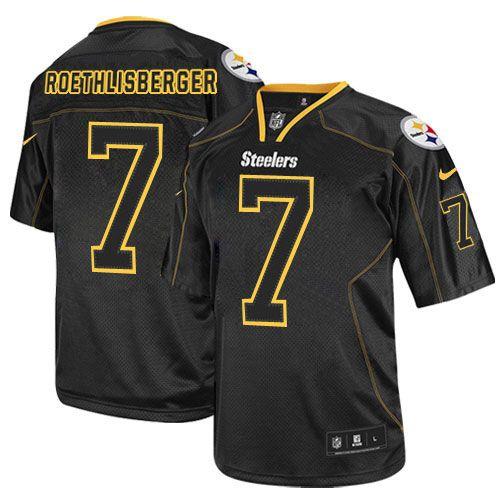 Nike Steelers #7 Ben Roethlisberger Lights Out Black Men's Stitched NFL Elite Jersey