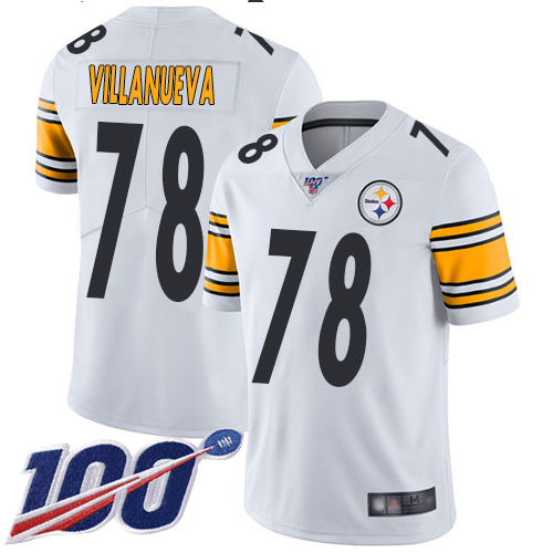 Nike Steelers #78 Alejandro Villanueva White Men's Stitched NFL 100th Season Vapor Limited Jersey